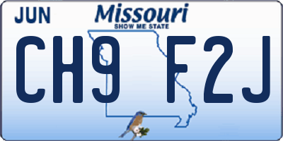 MO license plate CH9F2J