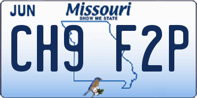 MO license plate CH9F2P