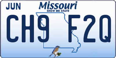 MO license plate CH9F2Q