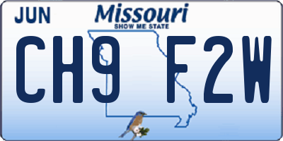 MO license plate CH9F2W