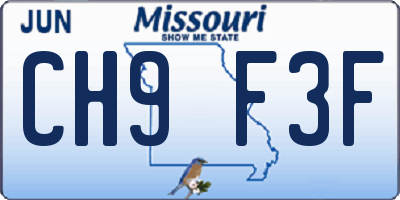 MO license plate CH9F3F