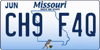 MO license plate CH9F4Q