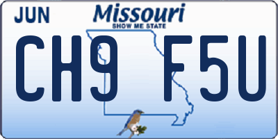 MO license plate CH9F5U