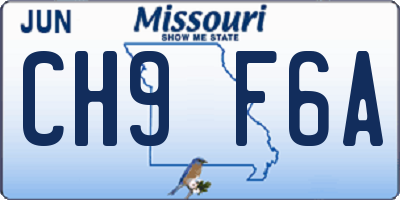 MO license plate CH9F6A