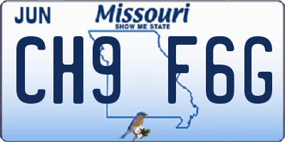 MO license plate CH9F6G