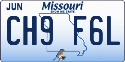 MO license plate CH9F6L