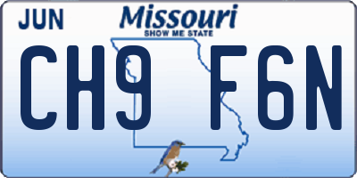 MO license plate CH9F6N