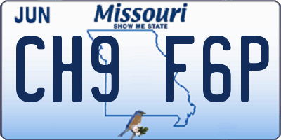 MO license plate CH9F6P