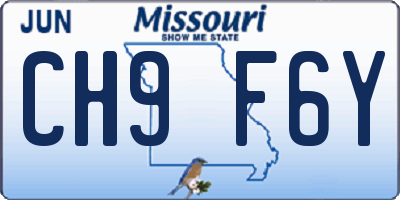 MO license plate CH9F6Y