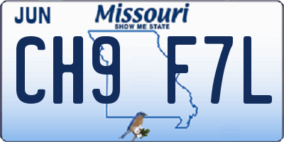 MO license plate CH9F7L