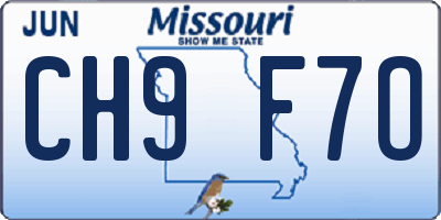 MO license plate CH9F7O