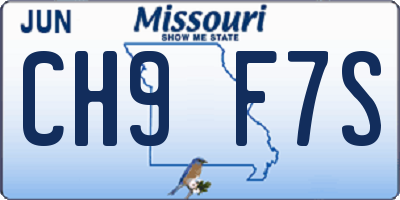MO license plate CH9F7S