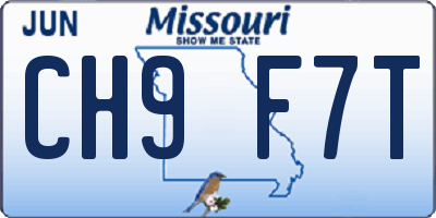 MO license plate CH9F7T