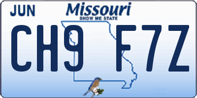 MO license plate CH9F7Z