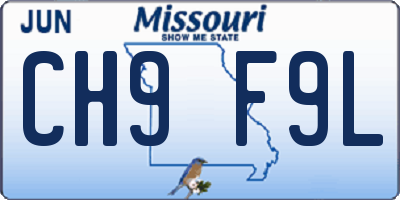 MO license plate CH9F9L