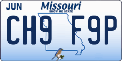 MO license plate CH9F9P