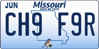 MO license plate CH9F9R