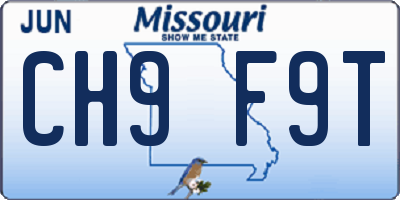 MO license plate CH9F9T