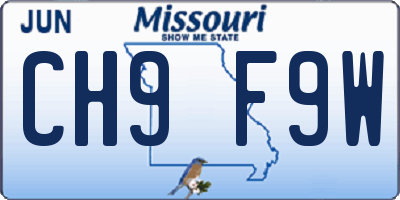 MO license plate CH9F9W