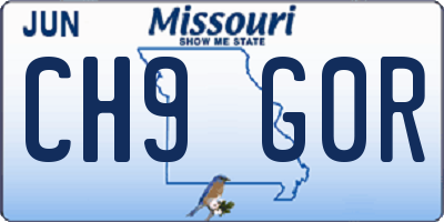 MO license plate CH9G0R