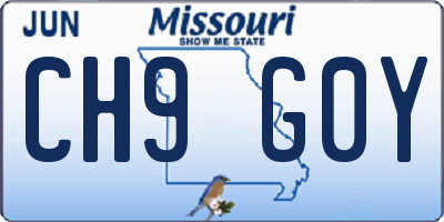 MO license plate CH9G0Y