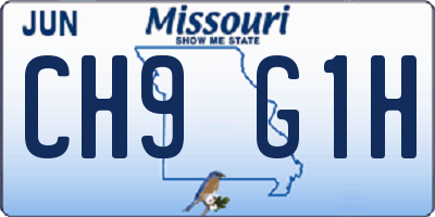 MO license plate CH9G1H