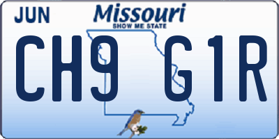 MO license plate CH9G1R