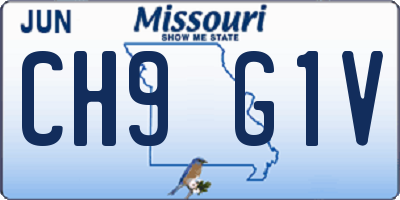 MO license plate CH9G1V