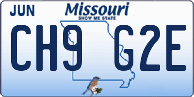 MO license plate CH9G2E