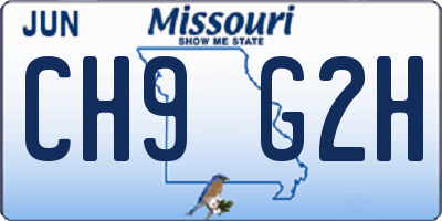 MO license plate CH9G2H