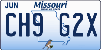 MO license plate CH9G2X