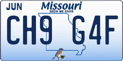 MO license plate CH9G4F
