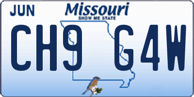 MO license plate CH9G4W