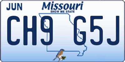 MO license plate CH9G5J
