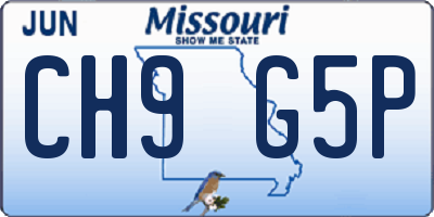 MO license plate CH9G5P