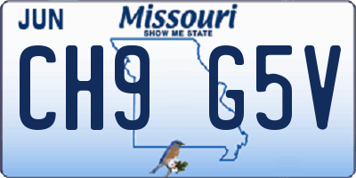 MO license plate CH9G5V