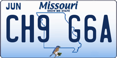 MO license plate CH9G6A
