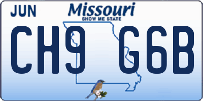 MO license plate CH9G6B