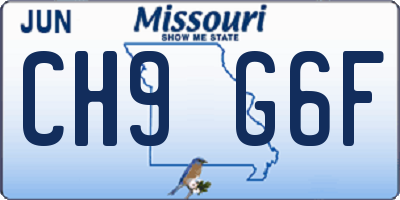 MO license plate CH9G6F