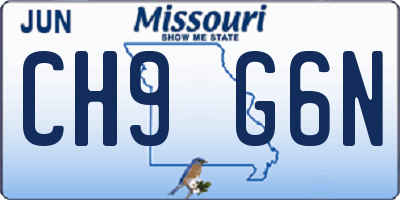 MO license plate CH9G6N