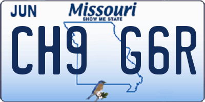 MO license plate CH9G6R