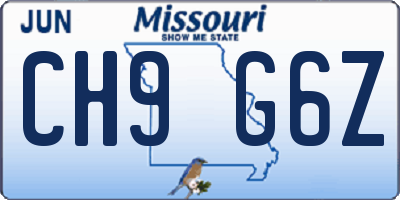 MO license plate CH9G6Z