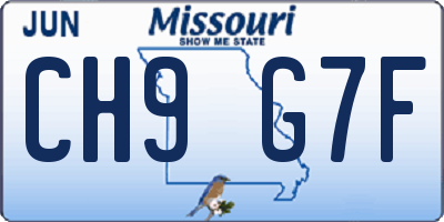 MO license plate CH9G7F