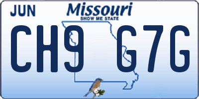 MO license plate CH9G7G