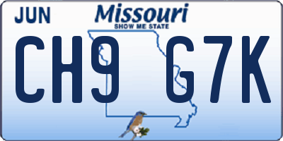MO license plate CH9G7K