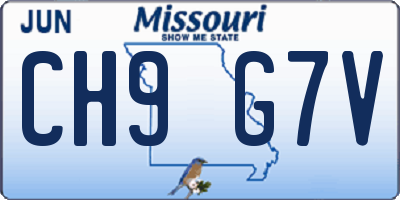 MO license plate CH9G7V