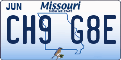 MO license plate CH9G8E