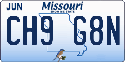 MO license plate CH9G8N