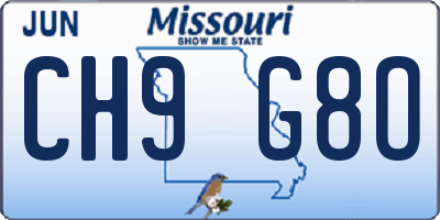 MO license plate CH9G8O
