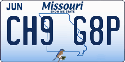 MO license plate CH9G8P